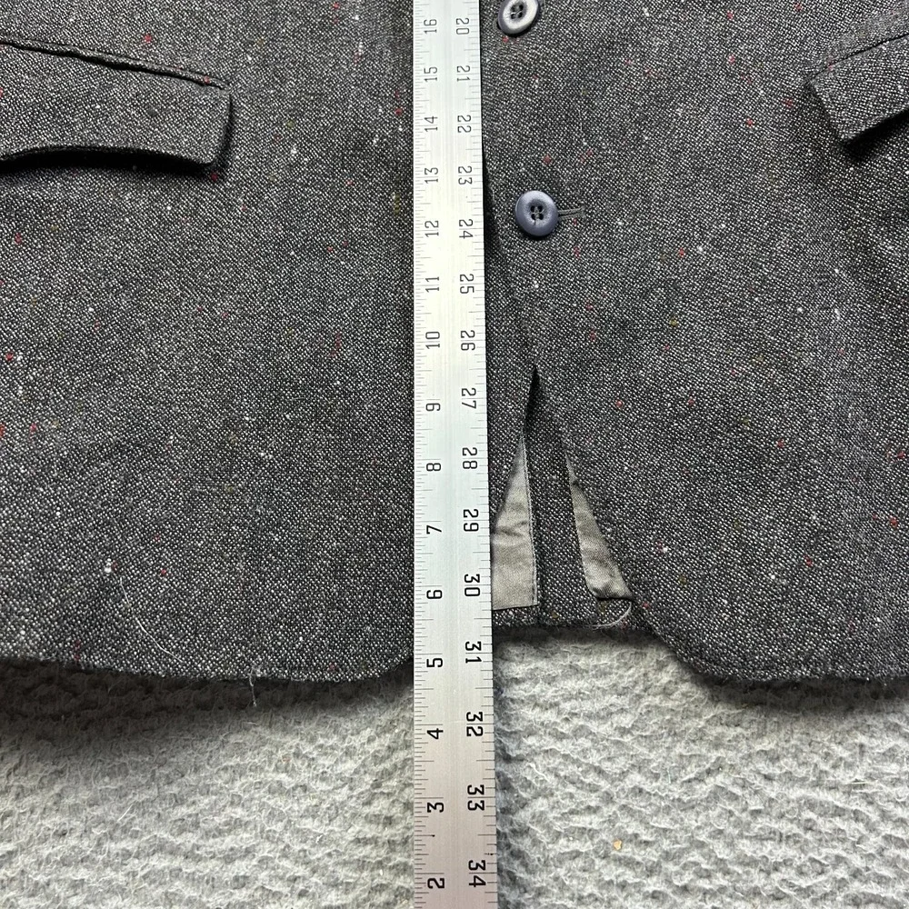 Circle S Mens Blazer Sport Coat Jacket Gray Flecked Elbow Patches USA Made 46R